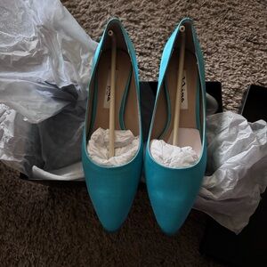 New Nina shoes turquoise blue heels for wedding bridesmaids special occasion